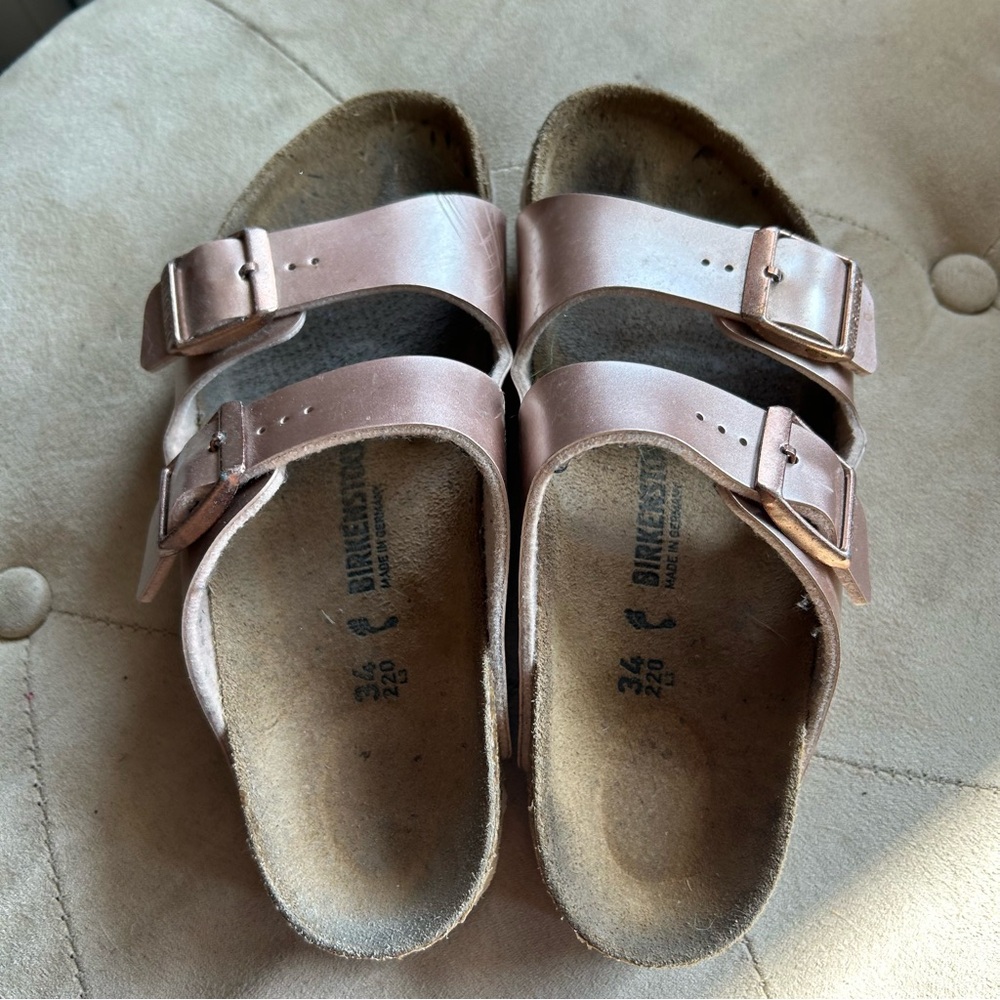 Birkenstock Women's 4 Rose 34 Good Arizona Slide On Sandals